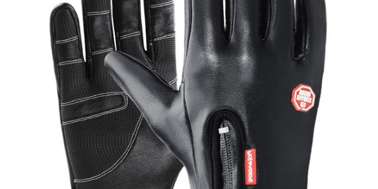 Pu leather winter running cycling gloves (5)