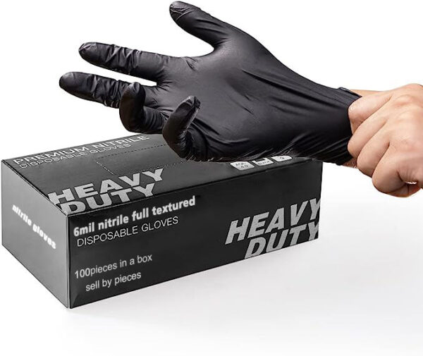 6 mil full textured chemical resistant nitrile gloves with custom logo