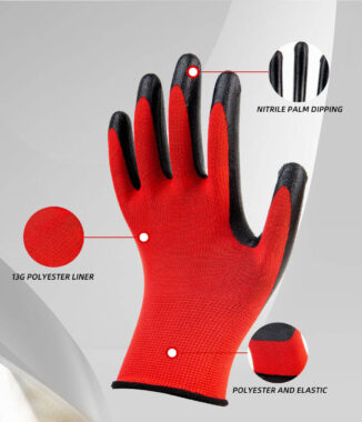  8mil chemical resistant reusable nitrile gloves for laboratory and industrial use
