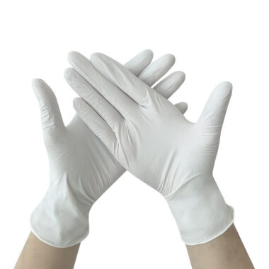  White 9-Inch Powder-Free Disposable Nitrile Gloves for Chemical Safety
