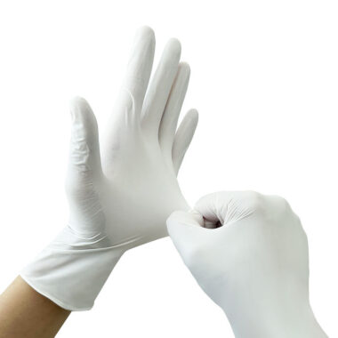  White 9-Inch Powder-Free Disposable Nitrile Gloves for Chemical Safety