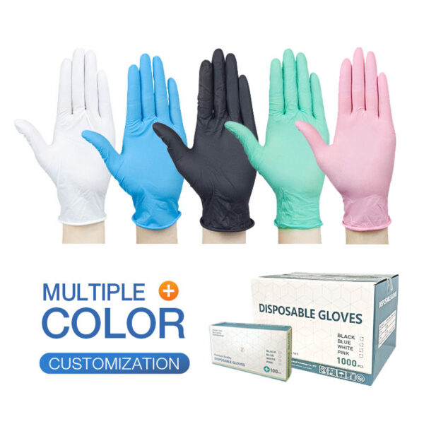 White 9-Inch Powder-Free Disposable Nitrile Gloves for Chemical Safety