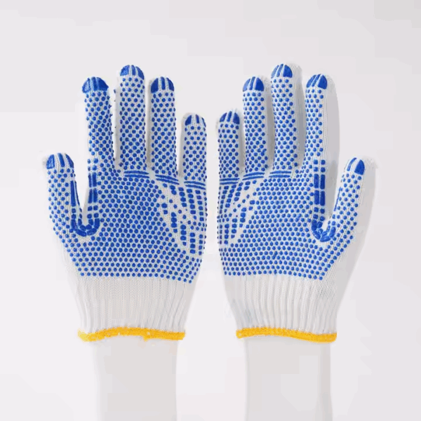Cotton Knitted Anti-Slip PVC Dotted General Work Safety Gloves