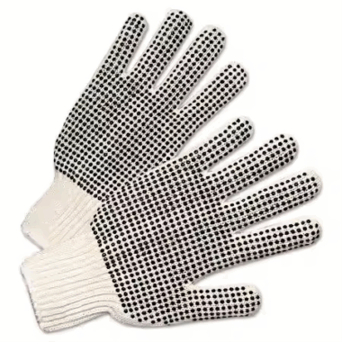  Cotton Knitted Anti-Slip PVC Dotted General Work Safety Gloves