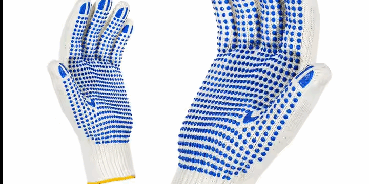Cotton Knitted Anti-Slip PVC Dotted General Work Safety Gloves