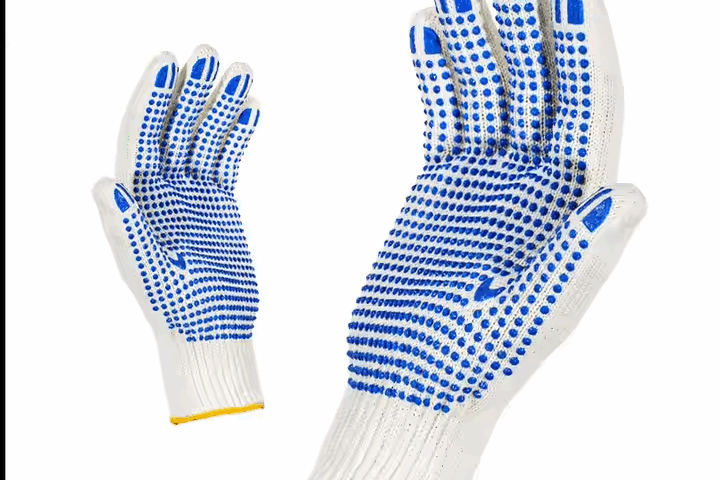 Cotton Knitted Anti-Slip PVC Dotted General Work Safety Gloves