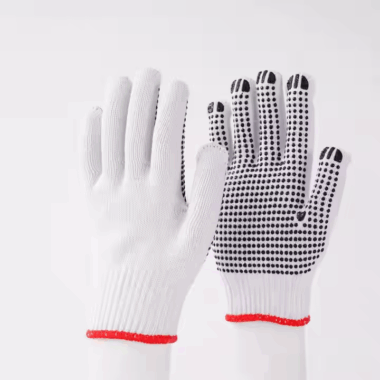  Cotton Knitted Anti-Slip PVC Dotted General Work Safety Gloves
