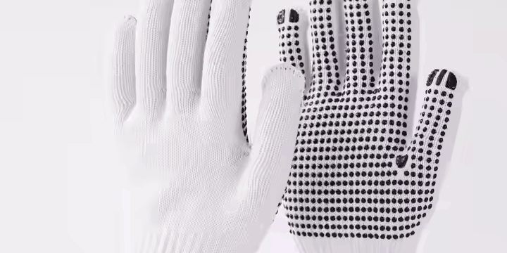 Anti-Slip Cotton Knitted General Work Gloves with PVC Dots for Hand Safety (6) Cotton Knitted Anti-Slip PVC Dotted General Work Safety Gloves