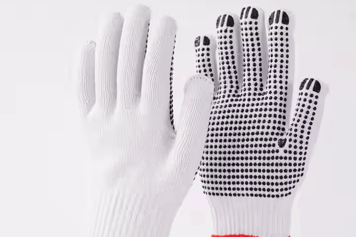 Cotton Knitted Anti-Slip PVC Dotted General Work Safety Gloves