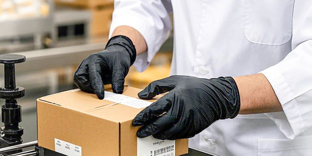 Black Disposable Powder-Free Nitrile General Work Gloves for Hand Protection (3) Black Disposable Powder-Free Nitrile General Work Glove