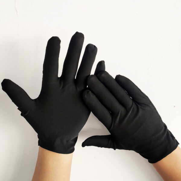 Black Spandex Cotton General Work Gloves for Labor and Ceremony