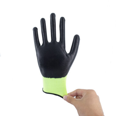 Breathable Nylon Nitrile Coated Work Gloves for Construction Safety