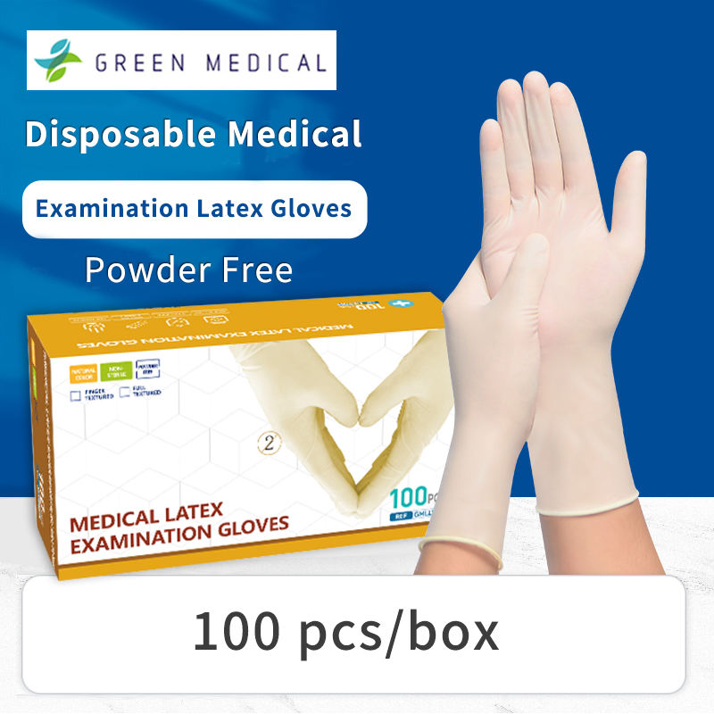 Custom logo green nitrile chemical resistant gloves for household cleaning