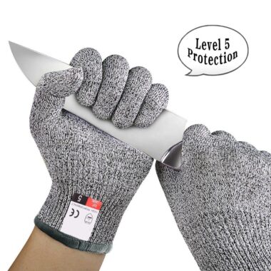 Economic Level 5 Cut Resistant HPPE Gloves for Food and General Work Use