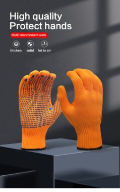 Hot Sale Orange PVC Coated Cotton Work Gloves for Labor Protection and Safety