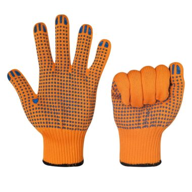 Hot Sale Orange PVC Coated Cotton Work Gloves for Labor Protection and Safety