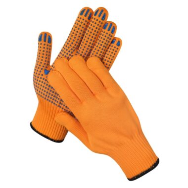 Hot Sale Orange PVC Coated Cotton Work Gloves for Labor Protection and SafetyHot sale orange PVC coated cotton work gloves provide excellent labor protection and hand safety for gardening and industrial use. Durable, comfortable, and designed for heavy-duty tasks.

