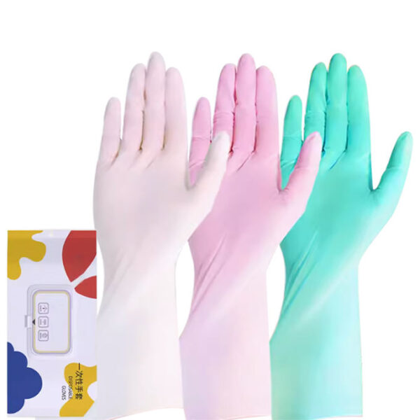 Long Rubber Nitrile Gloves for Household Cleaning & Dishwashing