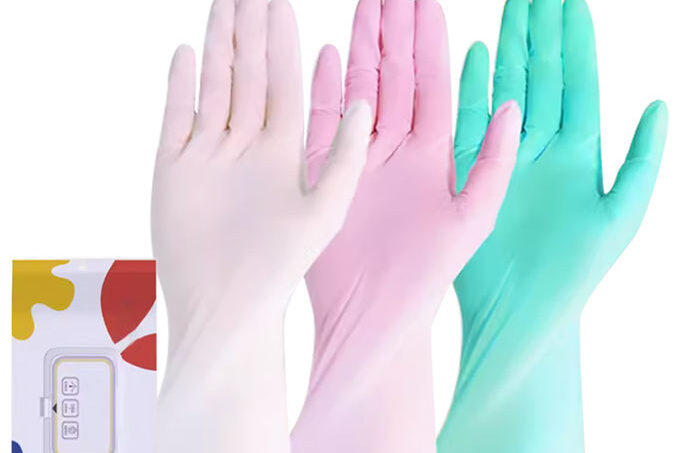 Long Rubber Nitrile Gloves for Household Cleaning & Dishwashing