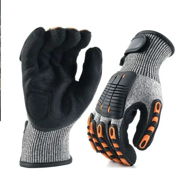 Level 5 HPPE Cut Resistant Gloves with Nitrile Palm and TPR Back Protection