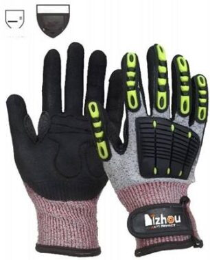 Level 5 HPPE Cut Resistant Gloves with Nitrile Palm and TPR Back Protection