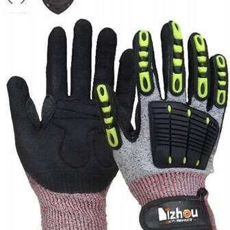 Level 5 HPPE Cut Resistant Gloves with Nitrile Palm and TPR Back Protection