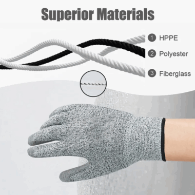 Level 5 PU Coated HPPE Anti Cut Work Gloves for Farming and Glass Work