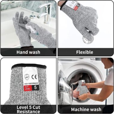 Level 5 Cut Resistant Gloves for Meat Cutting, Oyster Shucking, and Woodworking
