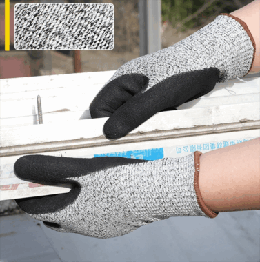 Level 5 Cut Resistant Work Gloves with Nitrile Coating for Construction