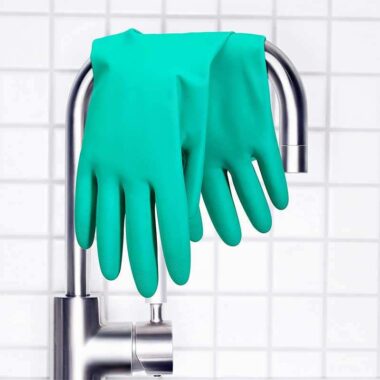 Green Oil & Chemical Resistant Nitrile Gloves for Industrial Use