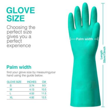 Green Oil & Chemical Resistant Nitrile Gloves for Industrial Use