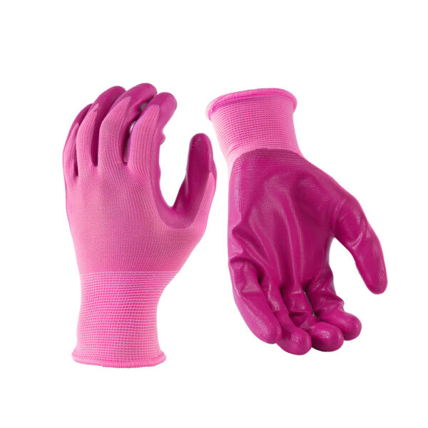 Pink Nitrile Coated 13 Gauge General Work Gloves for Women