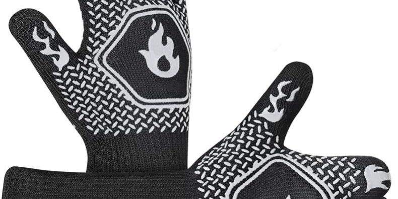 Heat Resistant Silicone Coated Work Gloves for BBQ and Grilling