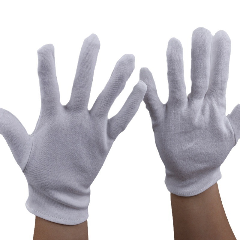 White Cotton General Work Gloves for Industrial and Ceremony Use