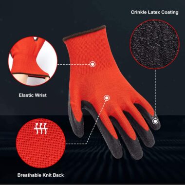  Nylon Latex Coated General Work Safety Gloves