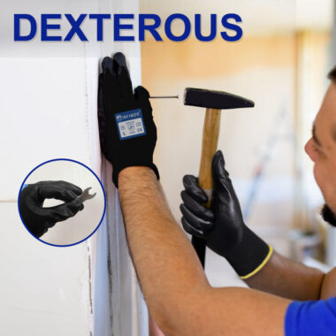 Certified Polyester Nitrile Coated Work Gloves for Garden and Safety Use