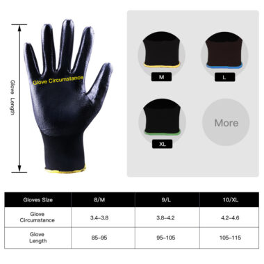 Certified Polyester Nitrile Coated Work Gloves for Garden and Safety Use