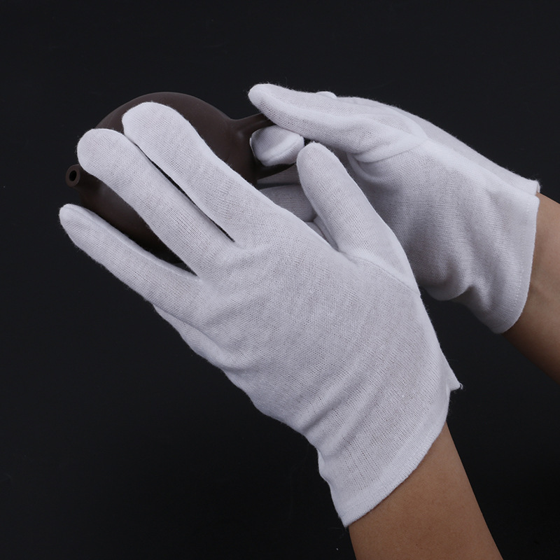 White Cotton General Work Gloves for Industrial and Ceremony Use